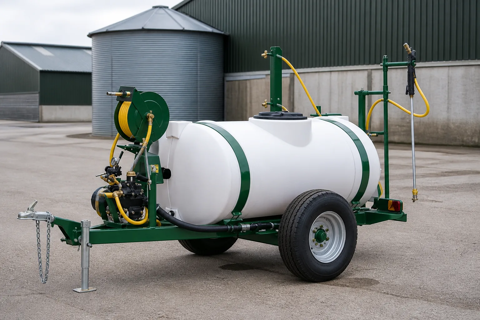 Professional towable agricultural cleaning and disinfection equipment