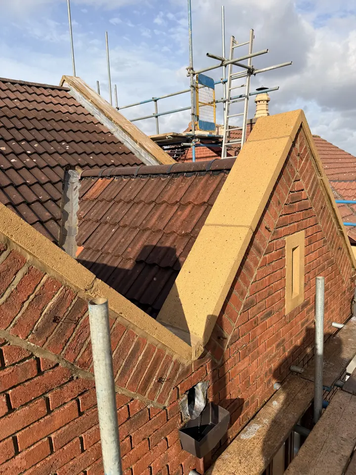 Brick gable and coping restored with DOFF