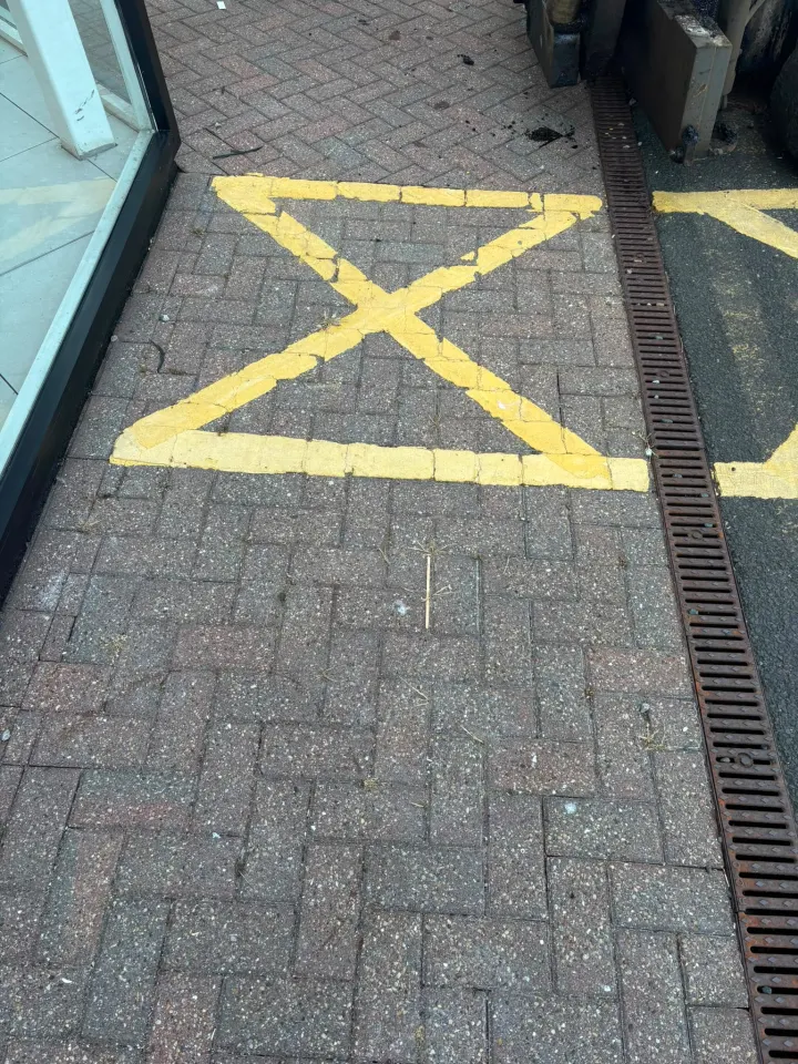 Dirty block paving before professional driveway cleaning