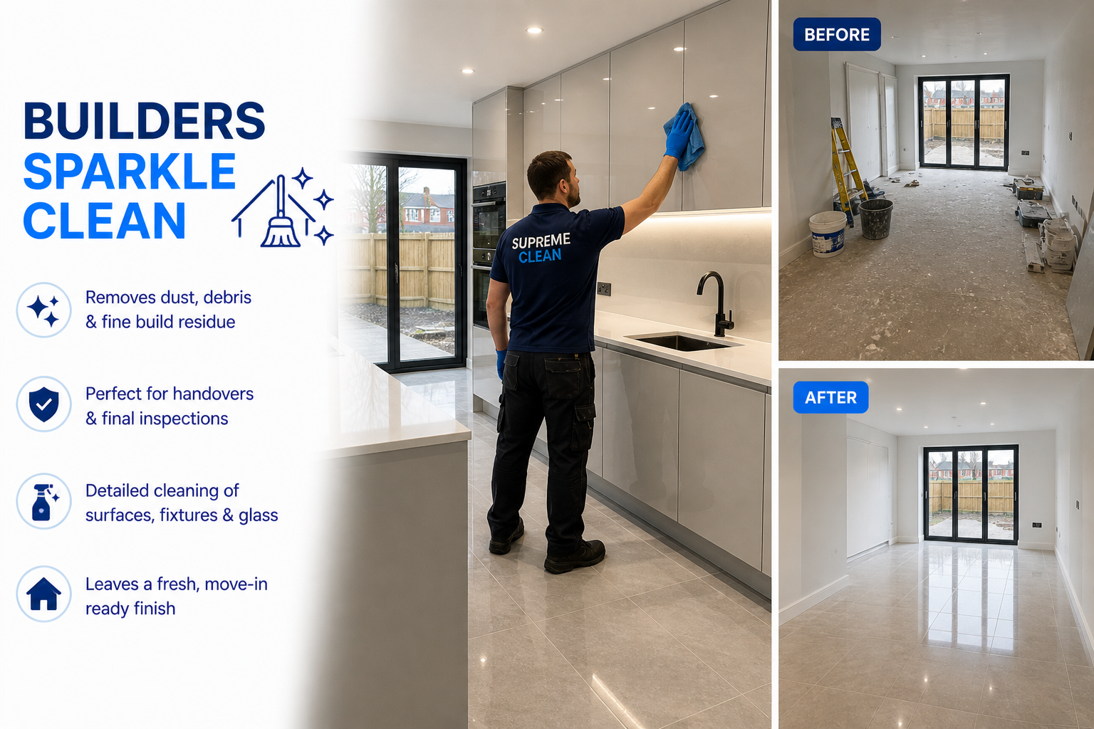 Builders Clean To Sparkle Cleans